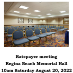 Ratepayers meeting @ Regina Beach Memorial Hall
